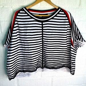 Tommy Hilfiger Striped Ribbed Sleeveless Sweater sz L